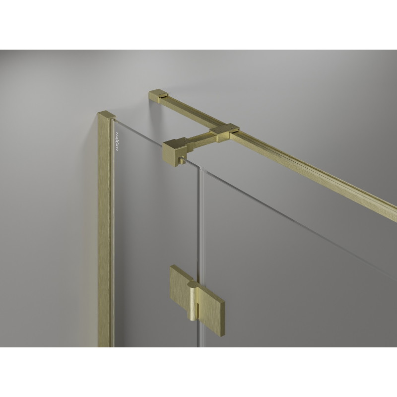 Mexen Mist-H T cabine de douche pivotante droite 110 x 90 cm, transparent, or brossé - 8A5T-110-090-55-00-P