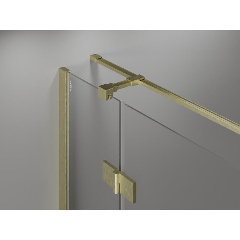 Mexen Mist-H T cabine de douche pivotante droite 95 x 100 cm, transparent, or brossé - 8A5T-095-100-55-00-P