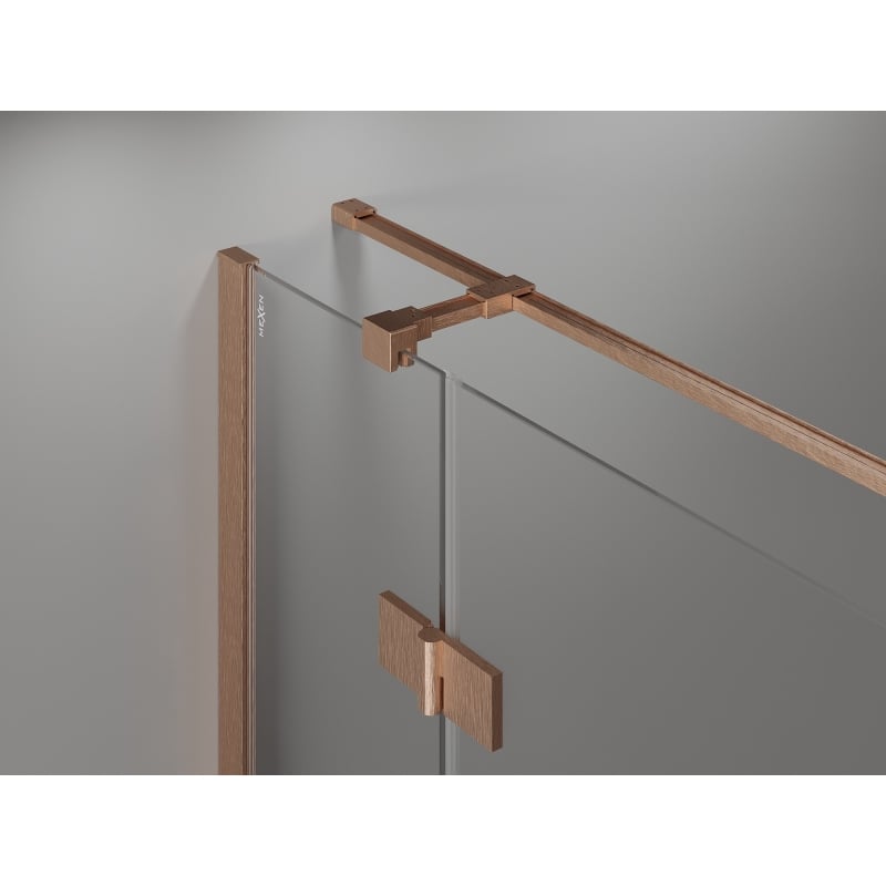 Mexen Mist-H T cabine de douche pivotante droite 110 x 100 cm, transparent, cuivre brossé - 8A5T-110-100-65-00-P