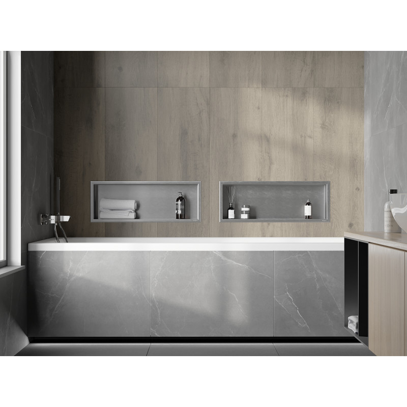 Mexen X-Wall-R étagère encastrée avec collerette 60 x 20 cm, inox - 1910602010