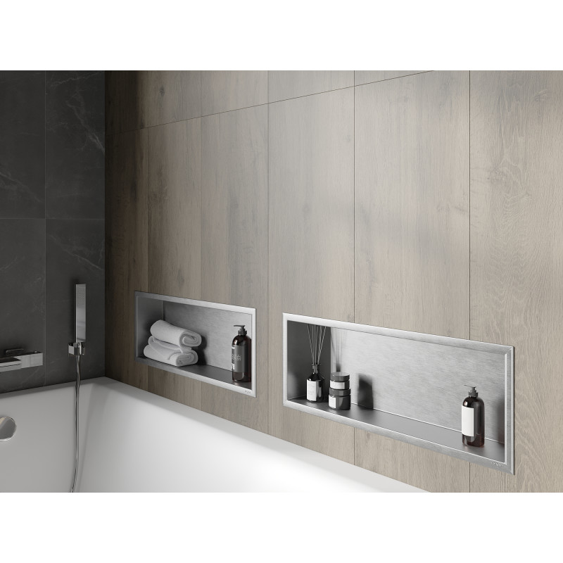 Mexen X-Wall-R étagère encastrée avec collerette 60 x 20 cm, inox - 1910602010
