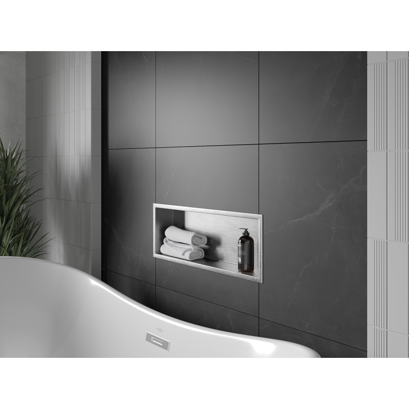 Mexen X-Wall-R étagère encastrée avec rebord 60 x 20 cm, inox - 1910602010