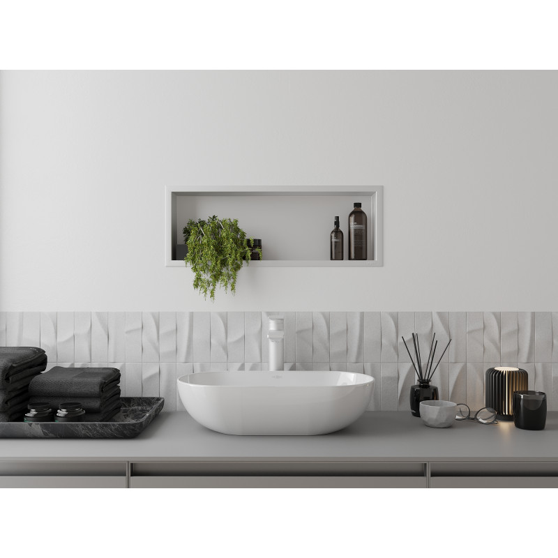 Mexen X-Wall-R étagère encastrée avec collerette 60 x 20 cm, blanche - 1920602010