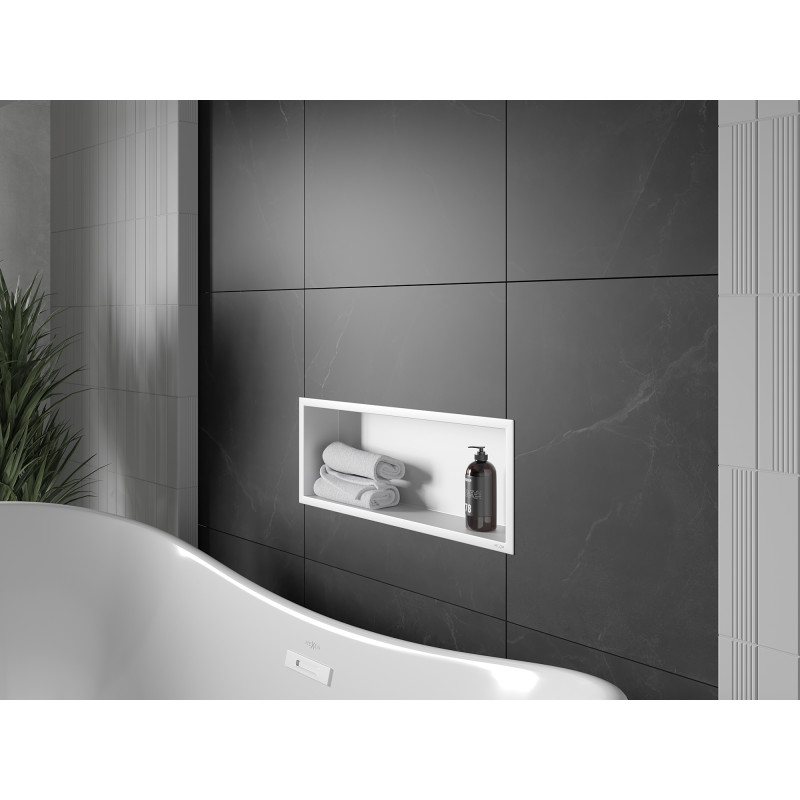 Mexen X-Wall-R étagère encastrée avec collerette 60 x 20 cm, blanche - 1920602010