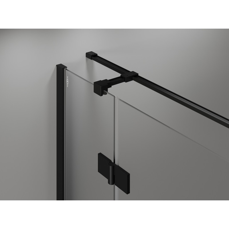 Mexen Mist-H T cabine de douche pivotante gauche 75 x 75 cm, transparent, noir - 8A5T-075-075-70-00-L