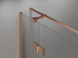 Mexen Mist H T cabine de douche pivotante gauche 110 x 70 cm, transparent, cuivre brossé - 8A5T-110-070-65-00-L