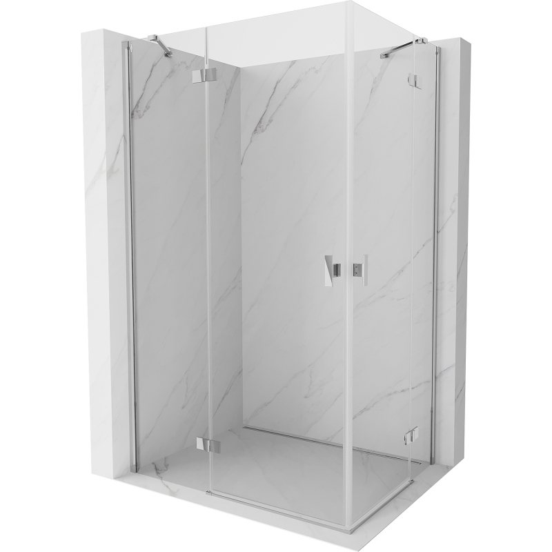 Mexen Mist-H Duo cabine de douche pivotante gauche 80 x 75 cm, transparent, chrome - 8A5-080L-075P-01-00