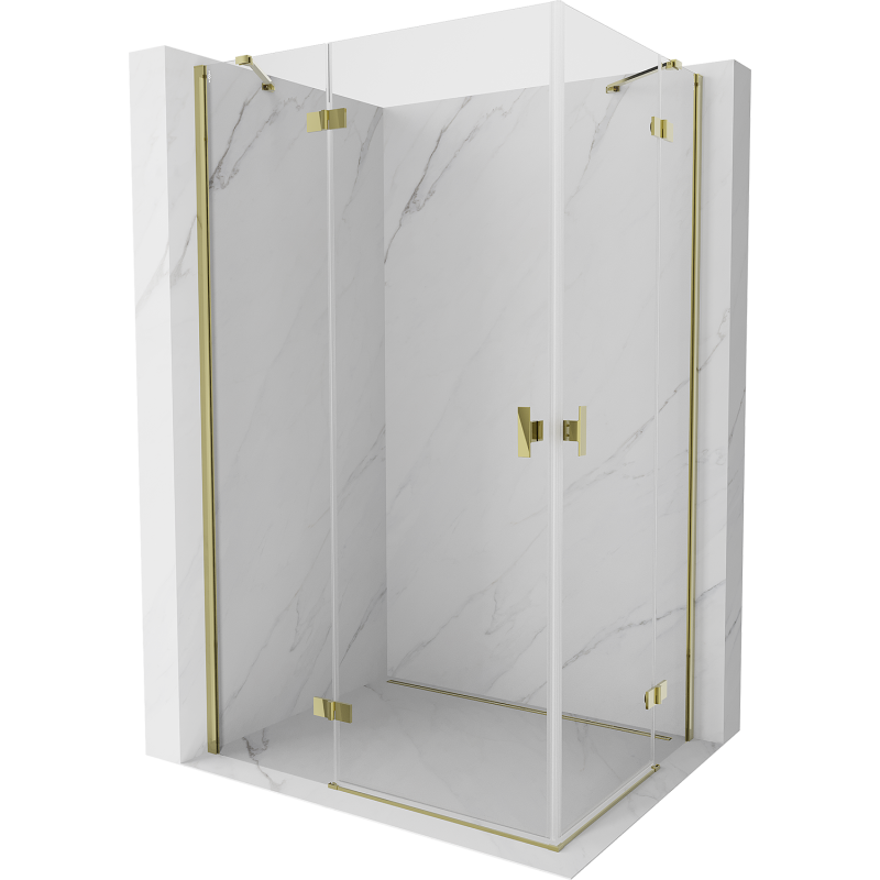 Mexen Mist-H Duo cabine de douche pivotante gauche 75 x 70 cm, transparent, or - 8A5-075L-070P-50-00