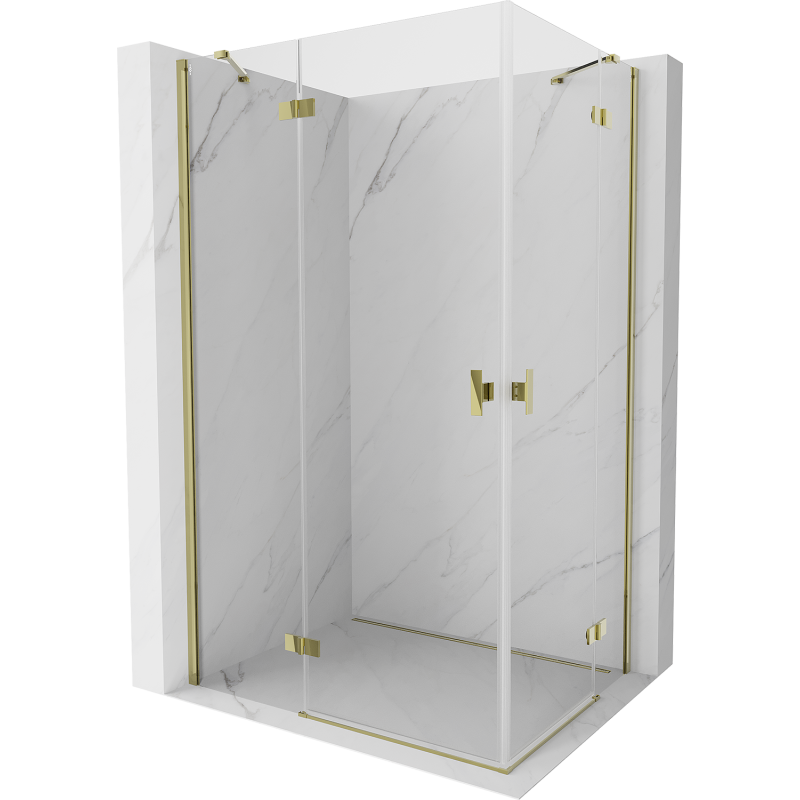 Mexen Mist H Duo cabine de douche pivotante 110 x 70 cm, transparent, dorée - 8A5-110L-070P-50-00