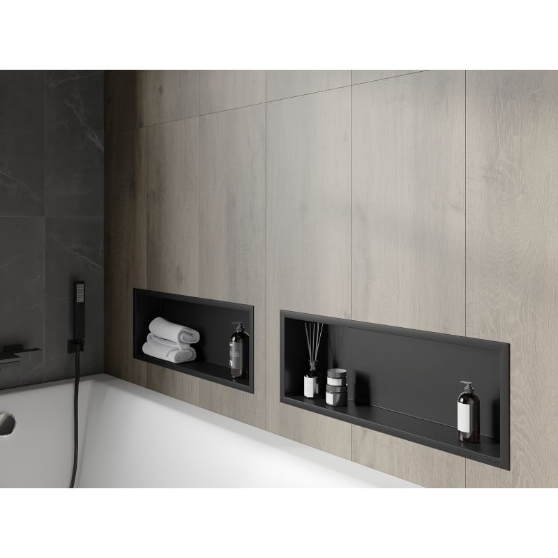 Mexen X-Wall-R étagère encastrée avec collerette 60 x 20 cm, noire - 1970602010