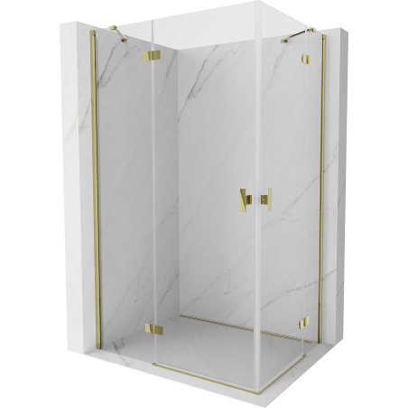 Mexen Mist-H Duo cabine de douche pivotante gauche 100 x 80 cm, transparent, or - 8A5-100L-080P-50-00
