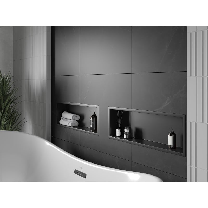 Mexen X-Wall-R étagère encastrée avec collerette 60 x 20 cm, noire - 1970602010