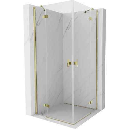Mexen Mist-H Duo cabine de douche pivotante 85 x 85 cm, transparent, or - 8A5-085L-085P-50-00