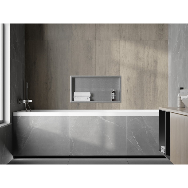 Mexen X-Wall-R étagère encastrée avec rebord 60 x 30 cm, inox - 1910603010