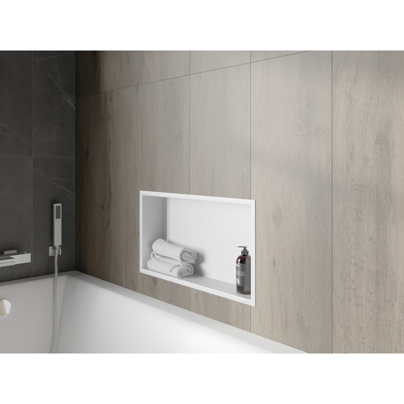 Mexen X-Wall-R étagère encastrable avec collerette 60 x 30 cm, blanche - 1920603010