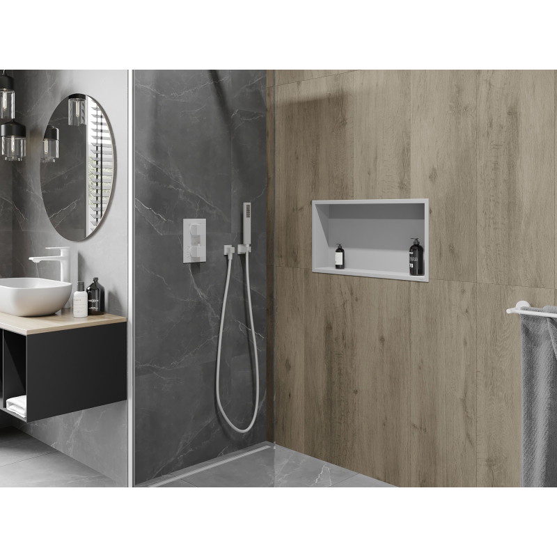 Mexen X-Wall-R étagère encastrable avec collerette 60 x 30 cm, blanche - 1920603010