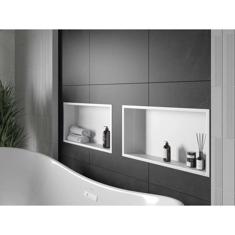 Mexen X-Wall-R étagère encastrable avec collerette 60 x 30 cm, blanche - 1920603010