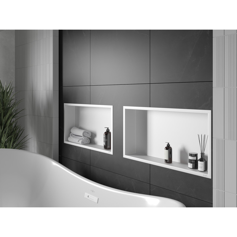 Mexen X-Wall-R étagère encastrable avec rebord 60 x 30 cm, blanche - 1920603010