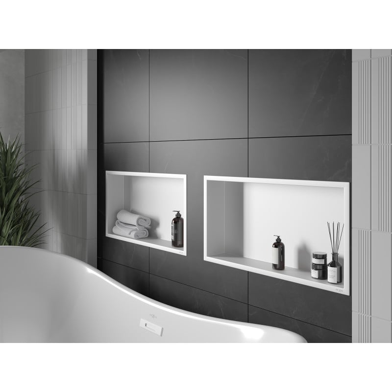 Mexen X-Wall-R étagère encastrée avec rebord 60 x 30 cm, blanche - 1920603010