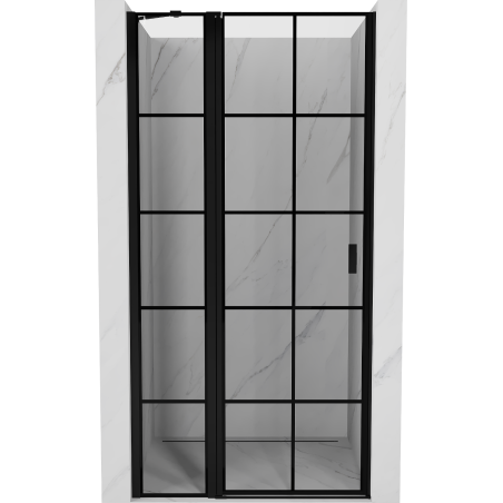 Mexen Mist porte de douche pivotante gauche 95 cm, grille noire, noir - 8A4-095-000-70-77-L