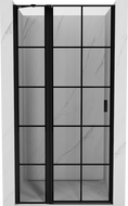 Mexen Mist porte de douche pivotante gauche 115 cm, quadrillage noir, noir - 8A4-115-000-70-77-L