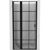 Mexen Mist porte de douche pivotante à gauche 120 cm, grille noire, noir - 8A4-120-000-70-77-L