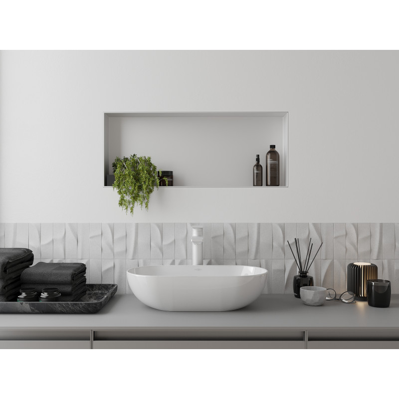 Mexen X-Wall-R étagère encastrable avec rebord 60 x 30 cm, blanche - 1920603010