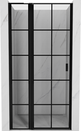 Mexen Mist L porte de douche pivotante gauche 100 cm, grille noire, noir - 8A4L-100-000-70-77-L