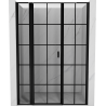 Mexen Mist L porte de douche pivotante gauche 135 cm, grille noire, noir - 8A4L-135-001-70-77-L
