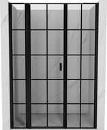 Mexen Mist L porte de douche pivotante gauche 155 cm, grille noire, noir - 8A4L-155-001-70-77-L