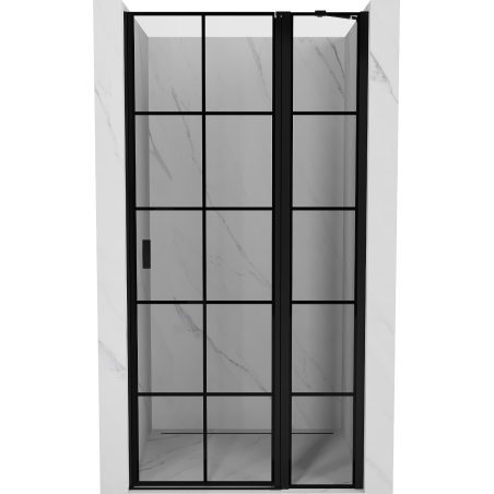 Mexen Mist porte de douche pivotante droite 70 cm, grille noire, noir - 8A4-070-000-70-77-P
