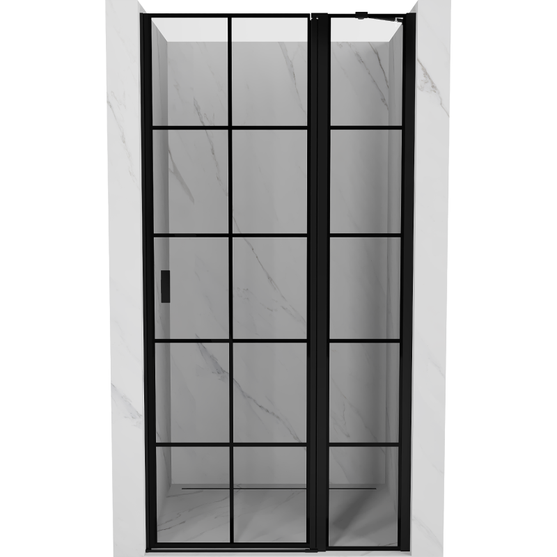 Mexen Mist porte de douche pivotante droite 100 cm, grille noire, noir - 8A4-100-000-70-77-P
