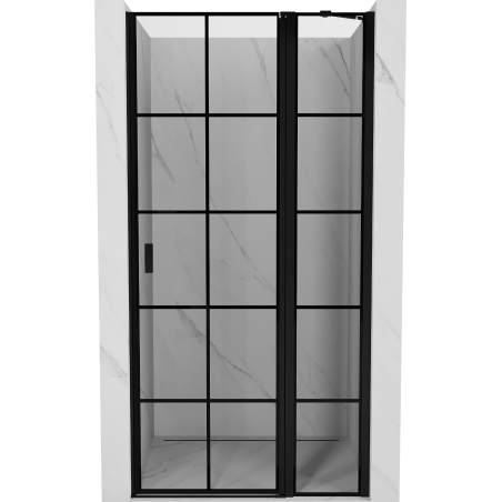 Mexen Mist porte de douche pivotante droite 100 cm, grille noire, noir - 8A4-100-000-70-77-P