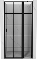 Mexen Mist porte de douche ouvrante à droite 115 cm, grille noire, noir - 8A4-115-000-70-77-P
