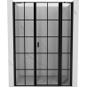 Mexen Mist porte de douche pivotante droite 155 cm, grille noire, noir - 8A4-155-001-70-77-P