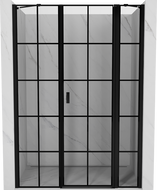 Mexen Mist porte de douche pivotante droite 155 cm, grille noire, noir - 8A4-155-001-70-77-P