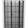 Mexen Mist L porte de douche pivotante droite 155 cm, grille noire, noir - 8A4L-155-001-70-77-P