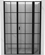 Mexen Mist L porte de douche pivotante droite 160 cm, grille noire, noir - 8A4L-160-001-70-77-P