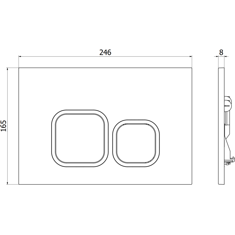 Mexen Tex 03 bouton de rinçage, nickel brossé - 6103-10