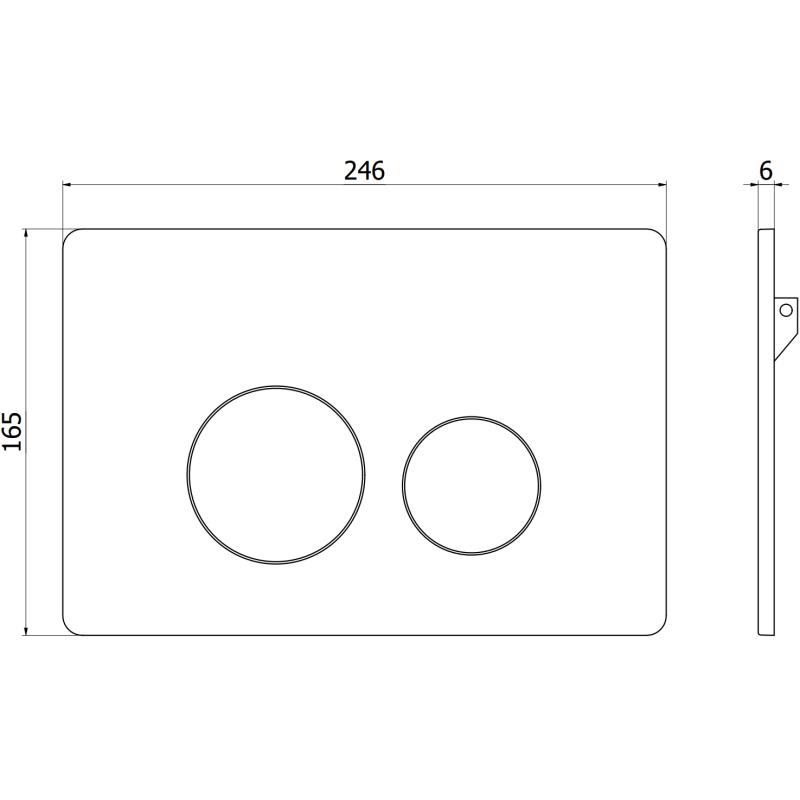 Mexen Tex 06 bouton de chasse d'eau en acier inoxydable, blanc brillant - 6106-01