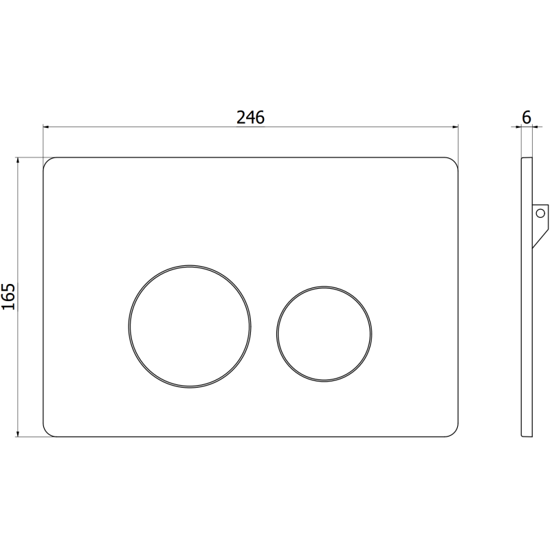 Mexen Tex 06 bouton de chasse d'eau acier inoxydable, inox - 6106-10