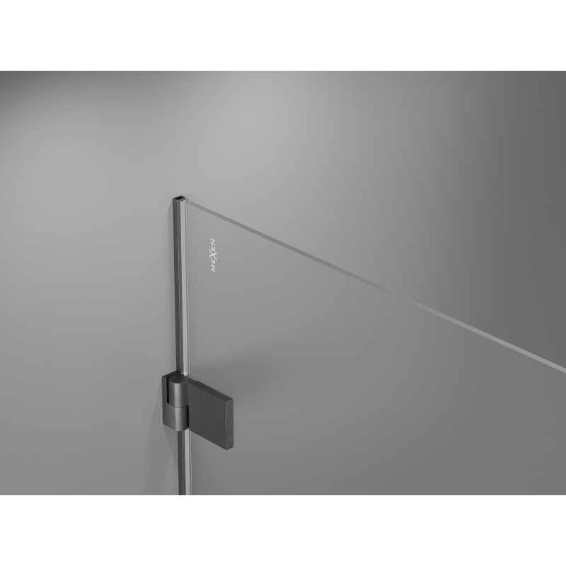 Mexen Lunar-B cabine de douche pivotante gauche 90 x 90 cm, transparent, gris canon brossé - 832-090-090-66-00-L