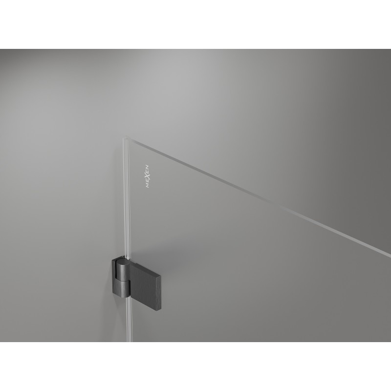Mexen Lunar-B cabine de douche pivotante gauche 90 x 90 cm, transparent, gris canon brossé - 832-090-090-66-00-L