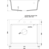 Mexen Elix évier en granit 1 bac 600 x 500 mm, noir tacheté, siphon noir - 6525601005-76-B