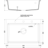 Mexen Elix évier en granit 1 bac 700 x 500 mm, noir moucheté, siphon noir - 6526701005-76-B