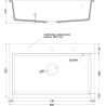 Mexen Elix évier en granit 1 bac 800 x 500 mm, noir, siphon noir - 6527801005-77-B