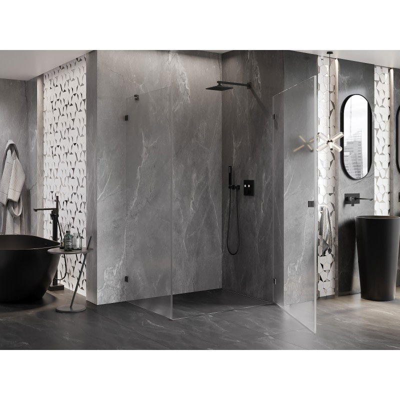 Mexen Lunar-B cabine de douche pivotante droite 85 x 70 cm, transparent, gris canon brossé - 832-085-070-66-00-P