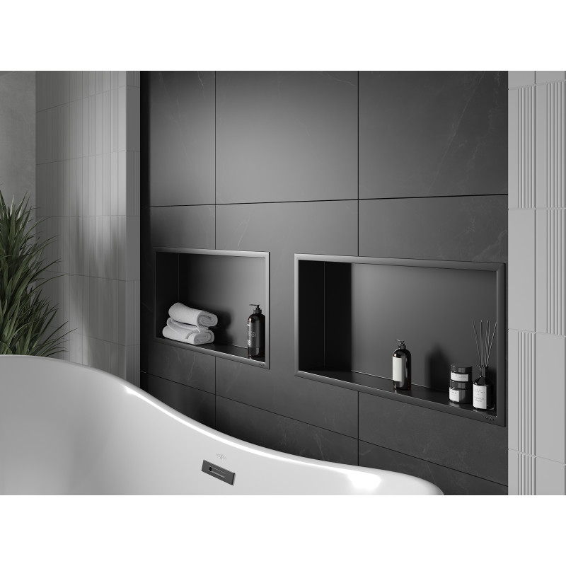 Mexen X-Wall-R étagère encastrée avec collerette 60 x 30 cm, noir - 1970603010