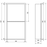 Mexen X-Wall-R étagère encastrée avec collerette et tablette 60 x 30 cm, inox - 1910603010S