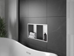 Mexen X-Wall-R étagère encastrée avec rebord et étagère 60 x 30 cm, inox - 1910603010S